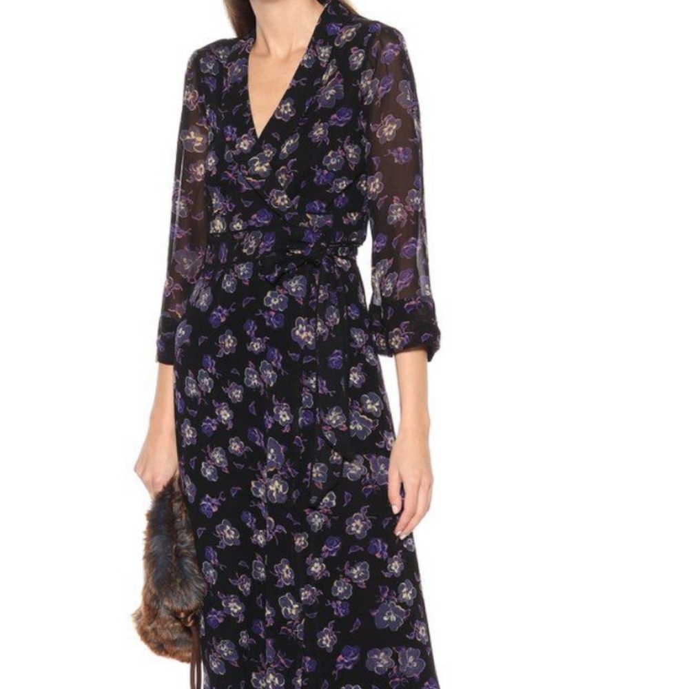 Ganni Purple Wrap Dress
